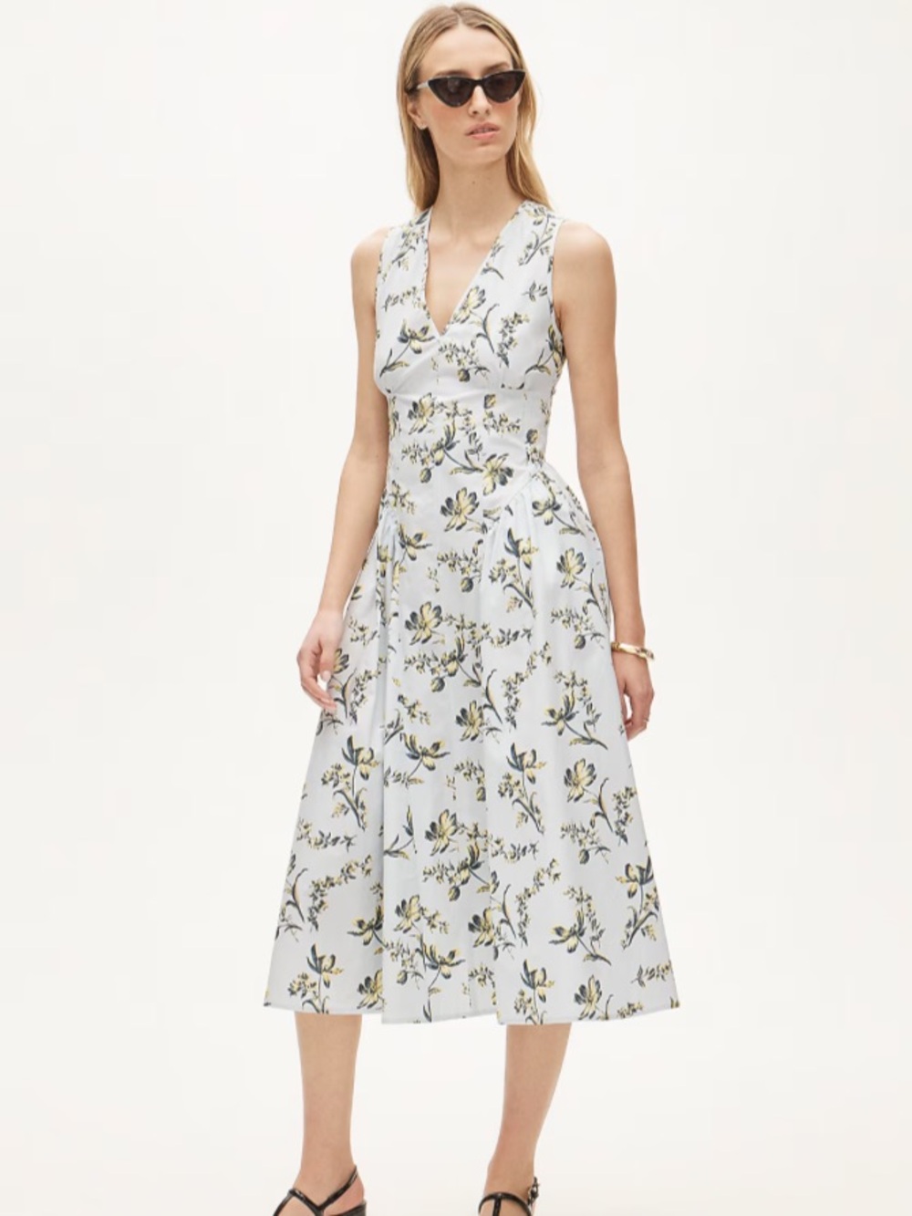 J. Crew V-neck dress in lotus print